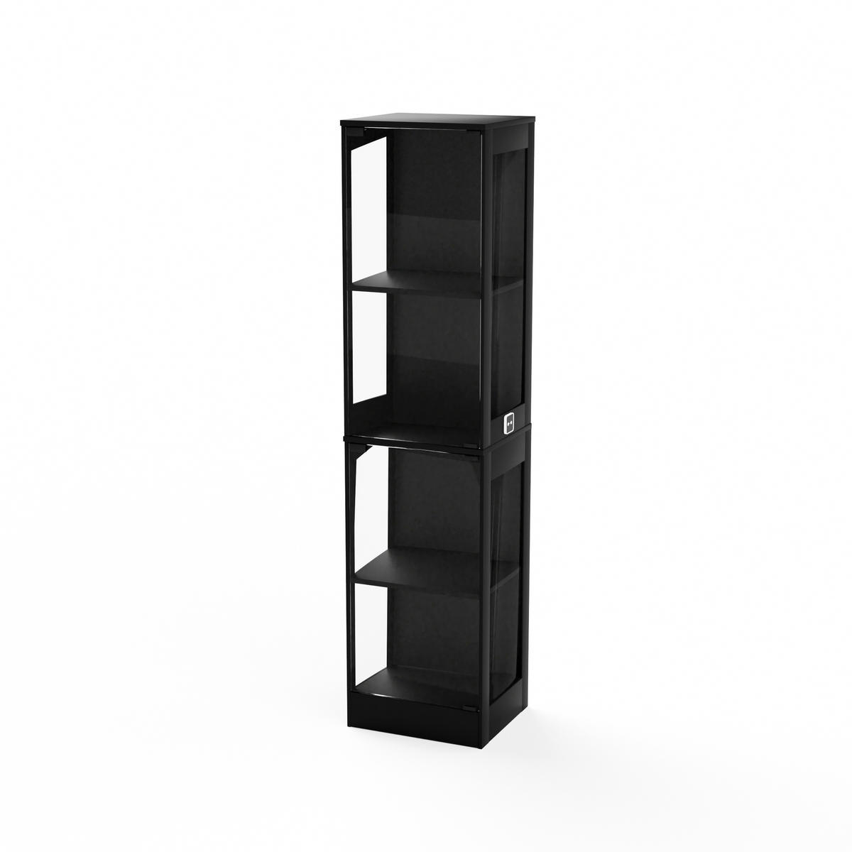 VITRINE 35/40/165 cm akazienfarben aus ABS mit LED und Sensortechnik - Naturfarben, Kunststoff (40/165/35cm) - OKWISH