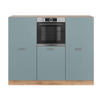 EINBAUKÜCHE R-Line Blau-Grau/Goldkraft Eiche 180 cm ohne AP - Honigeiche/Blaugrau, Holzwerkstoff (180/81.6/46cm) - Vicco