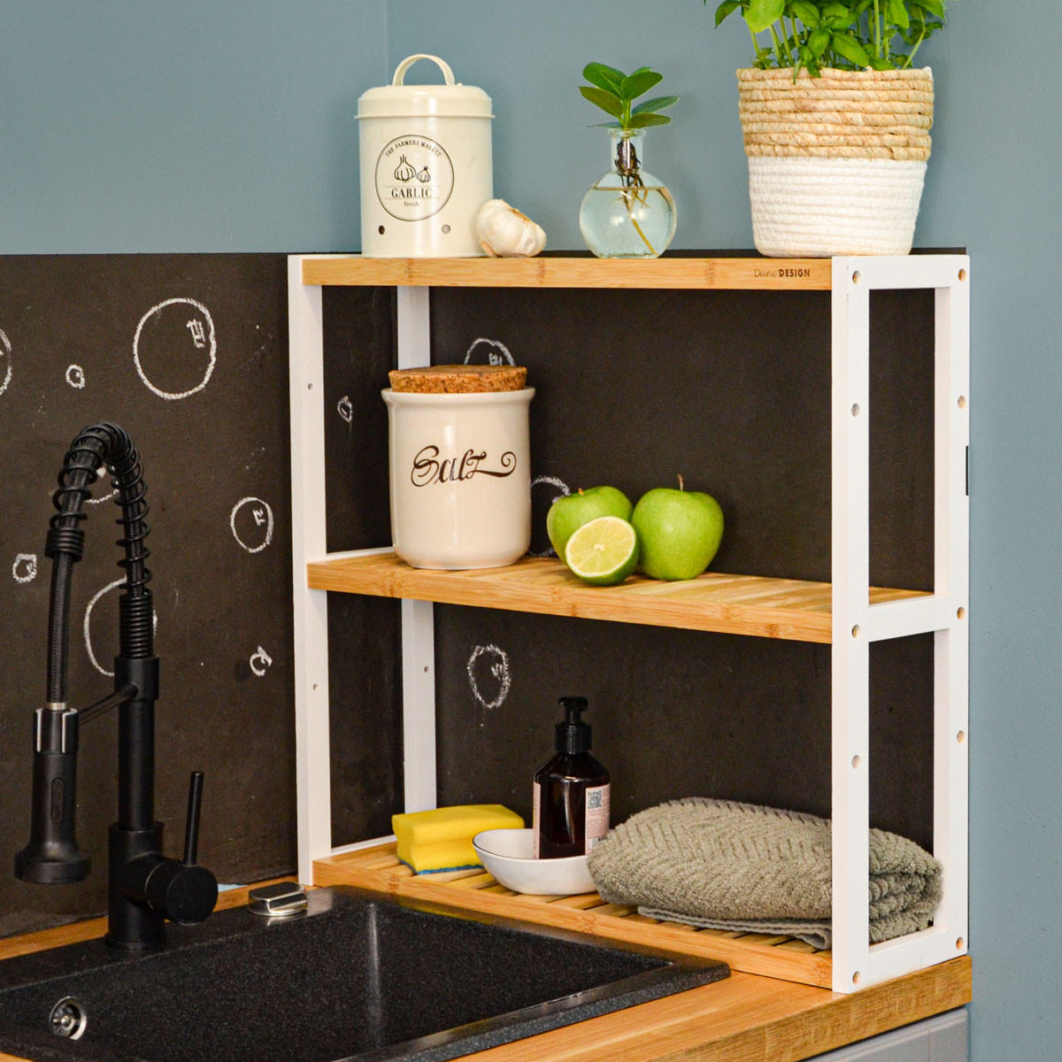 BAMBUS-WANDREGAL 60x54x15 cm - Braun, Holz (60/54/60cm) - Dunedesign