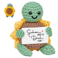 STOFFTIER Schildkröte gehäkelt mit Sonnenblume und Spruch - Multicolor, Textil (1/1cm)