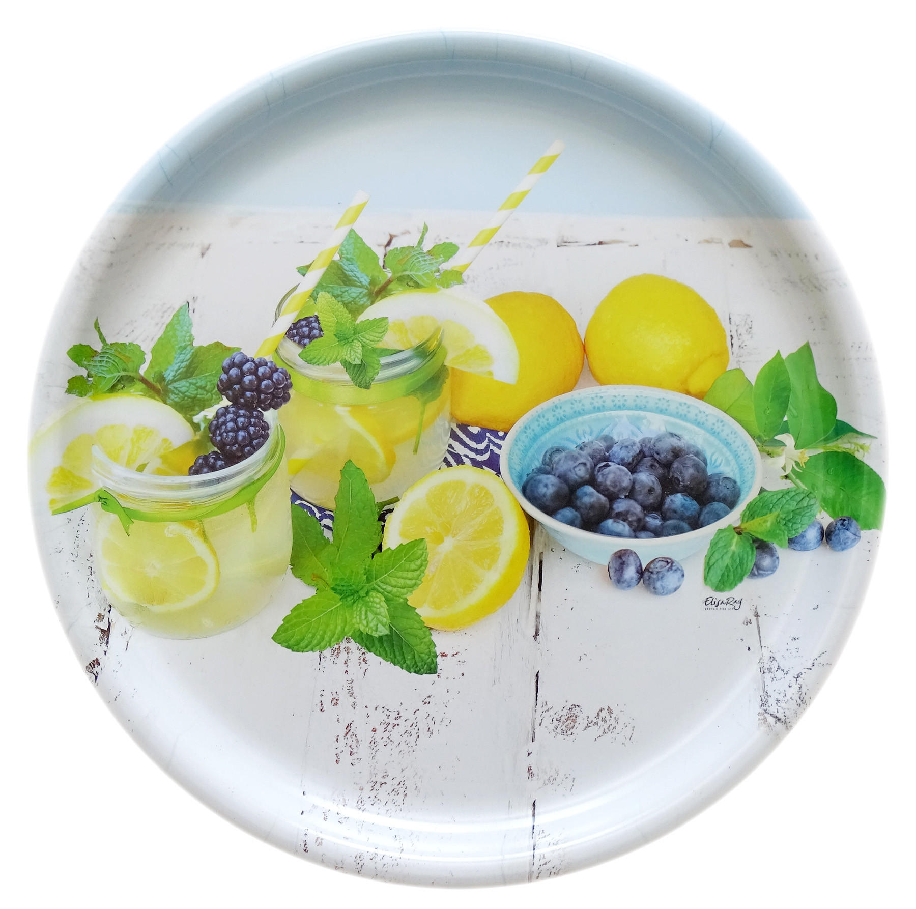 TABLETT rund Limette, Melamin ServierTablett rund Ø 40 cm - Limette, Kunststoff (40/2/40cm) - Lashuma