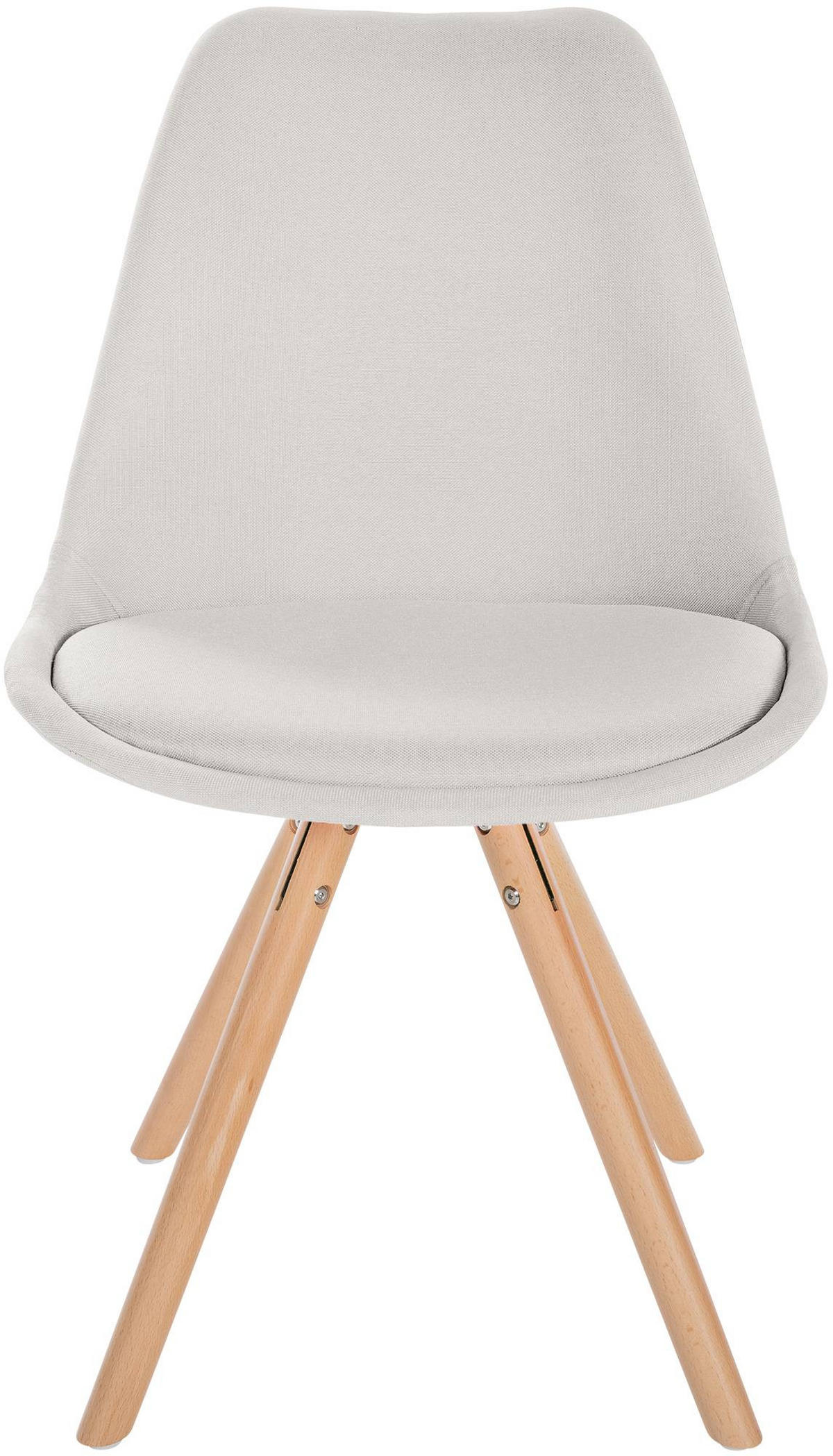 STUHL Stoff creme - Eukalyptusholzfarben/Creme, Holz/Textil (48/81/54cm) - CLP