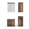 BADMÖBEL-SET Luna Oldstyle 4 Teile - Braun, Holzwerkstoff (60/56/34cm) - Vicco