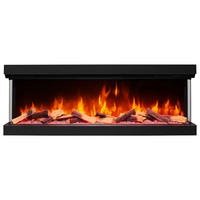 EINBAU-ELEKTROKAMINEINSATZ AF60TS – dreiseitig, Breite 150 cm, 3D-Flammeneffekt, Heizfunktion, WLAN - Schwarz, Glas/Metall (150/55.5/32cm) - ArtiFlame