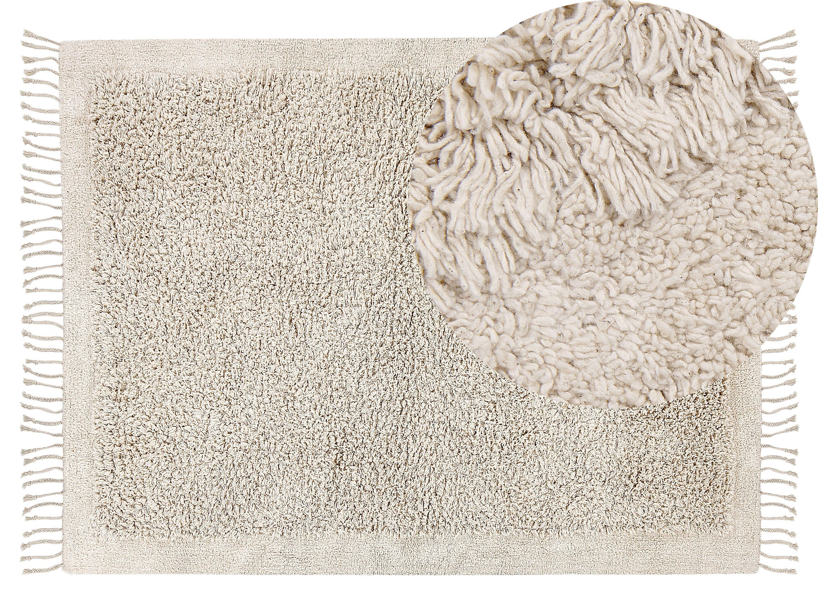 SHAGGY-TEPPICH Bitlis 200/140 cm - Beige, Textil (140/200cm) - Beliani