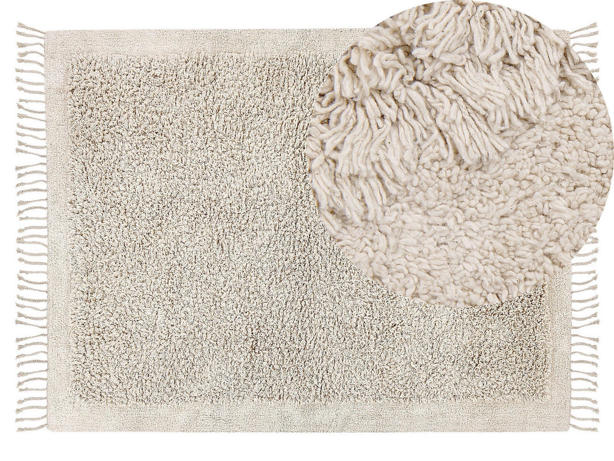 SHAGGY-TEPPICH Bitlis 200/140 cm - Beige, Textil (140/200cm) - Beliani