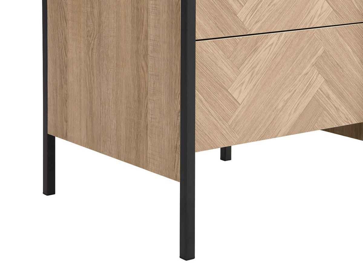 NACHTTISCH - 40 cmcm x 40 cmcm - Holz, Platte - Schwarz, Naturfarben Hell - TUMACO - Schwarz, Holz (40/50/40cm) - Vente-Unique