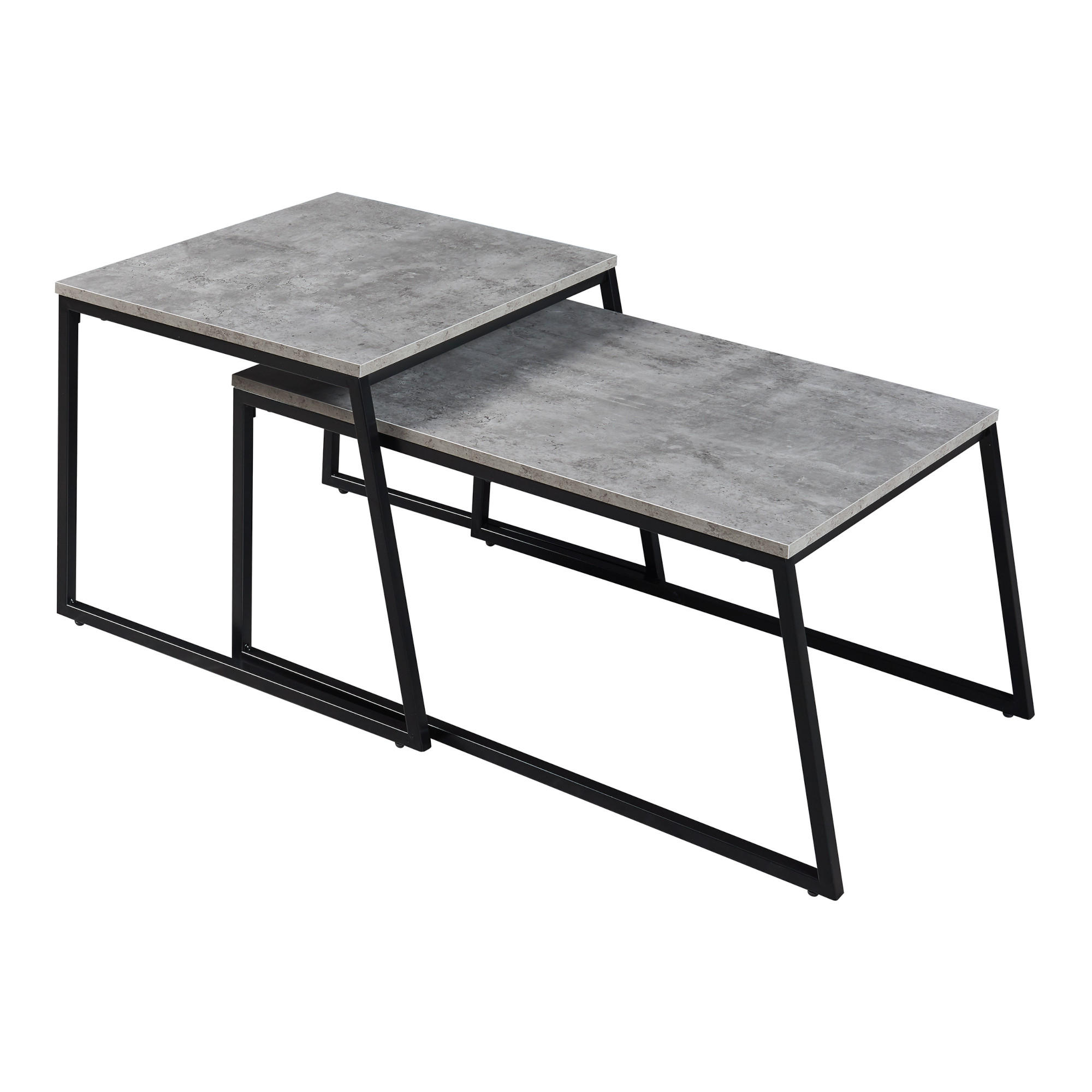 SATZTISCH-SET 2 TLG. Hyllestad - Schwarz/Grau, Holzwerkstoff/Metall (83/50/38cm) - [en.casa]