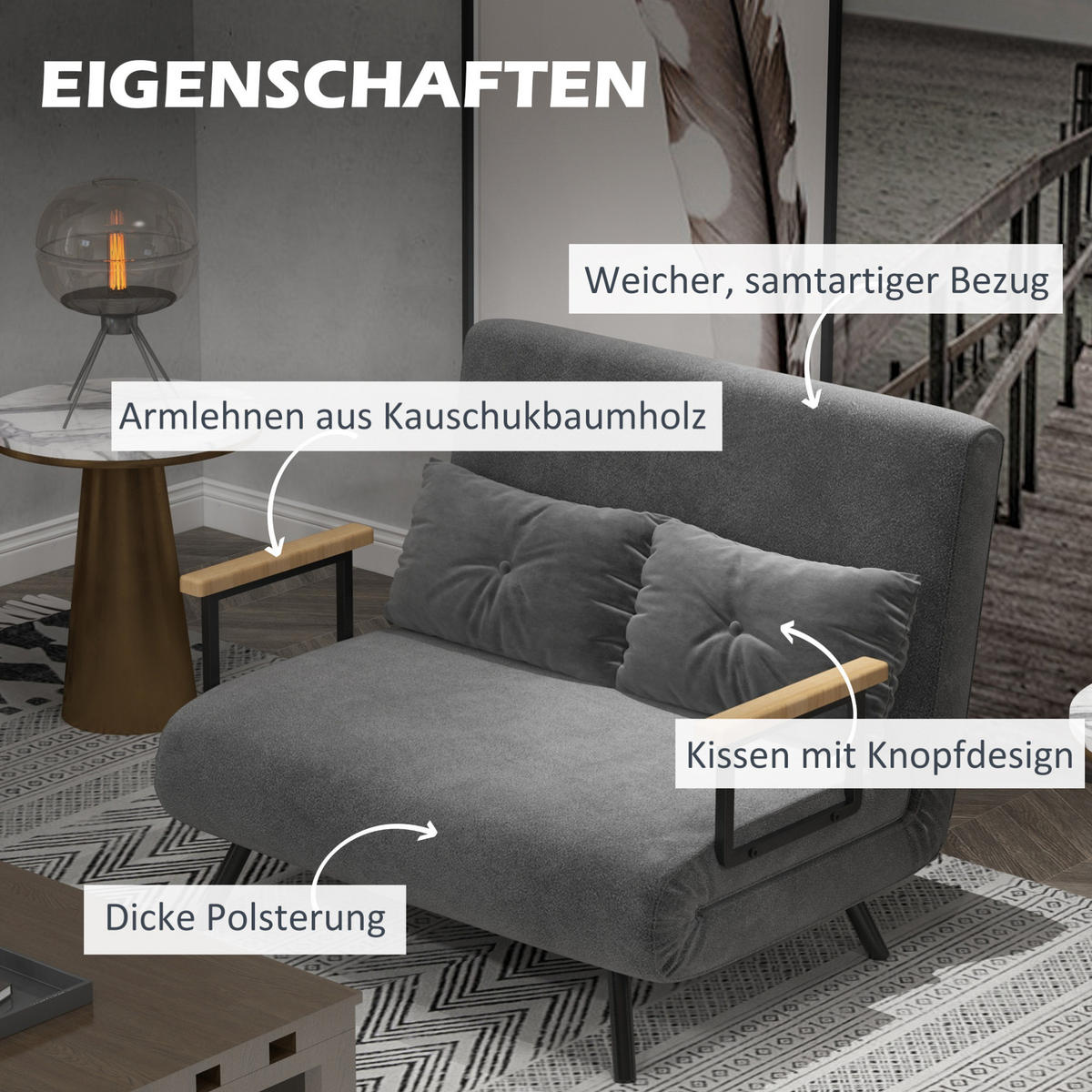 SCHLAFSESSEL mit Schlaffunktion, Stahlrahmen, verstellbare Rückenlehne, 102/73/81 cm, Dunkelgrau - Dunkelgrau, Metall (102/81/73cm) - Redom