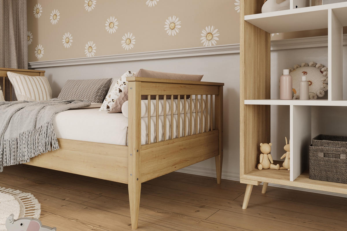 KINDERBETT Emili 80/90 -160/180/200 cm natur lackiert 90/200 - Sonoma Eiche, Holz (80/180cm) - RAUMHIRSCH FURNITURE