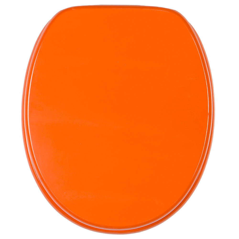 WC-SITZ mit Absenkautomatik Orange - Orange, Holzwerkstoff (38/6/47cm) - Sanilo