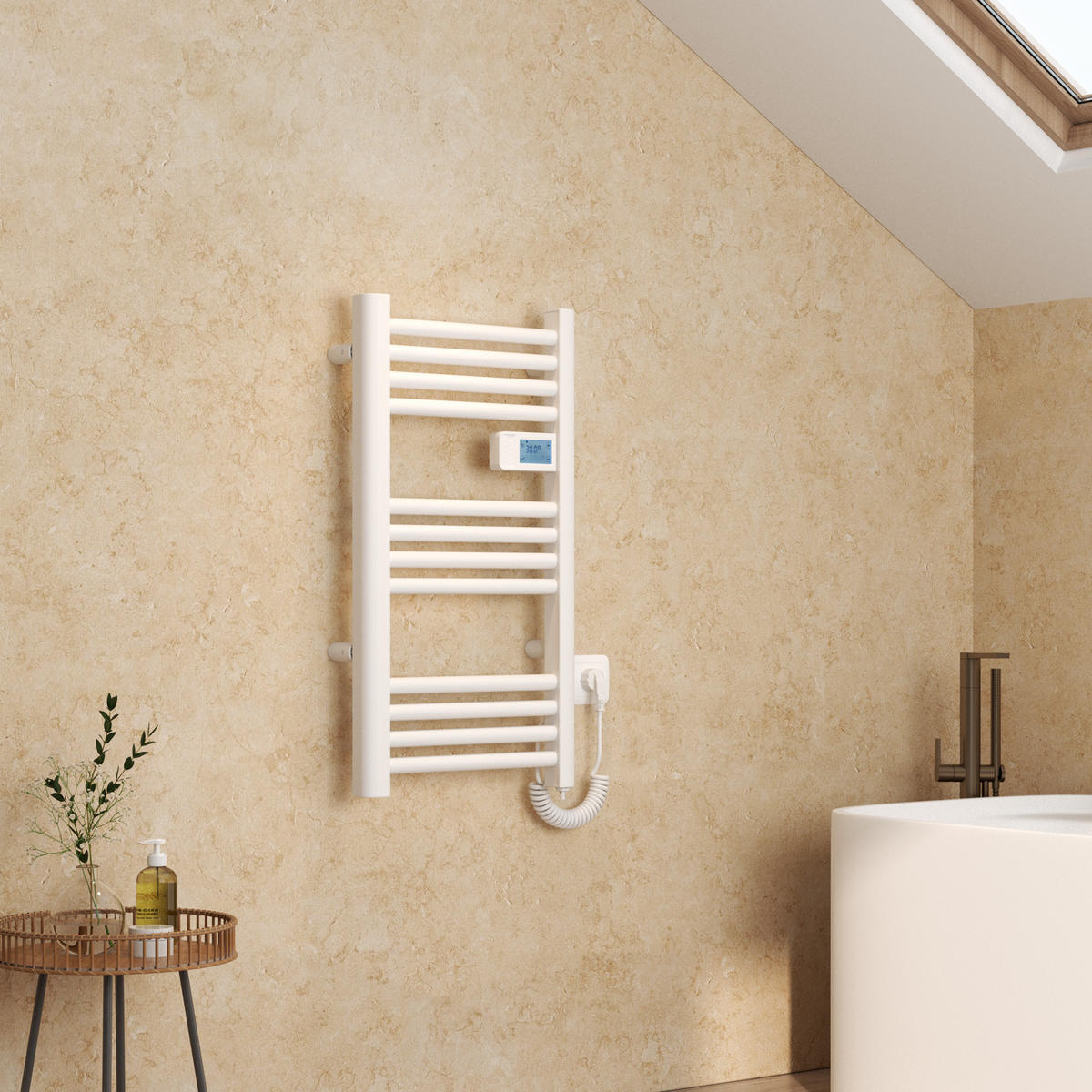 HEIZKÖRPER Elektrischer Handtuchhalter Weiß 75/40/4,3 cm - Weiß, Metall (40/75/4.3cm) - EMKE