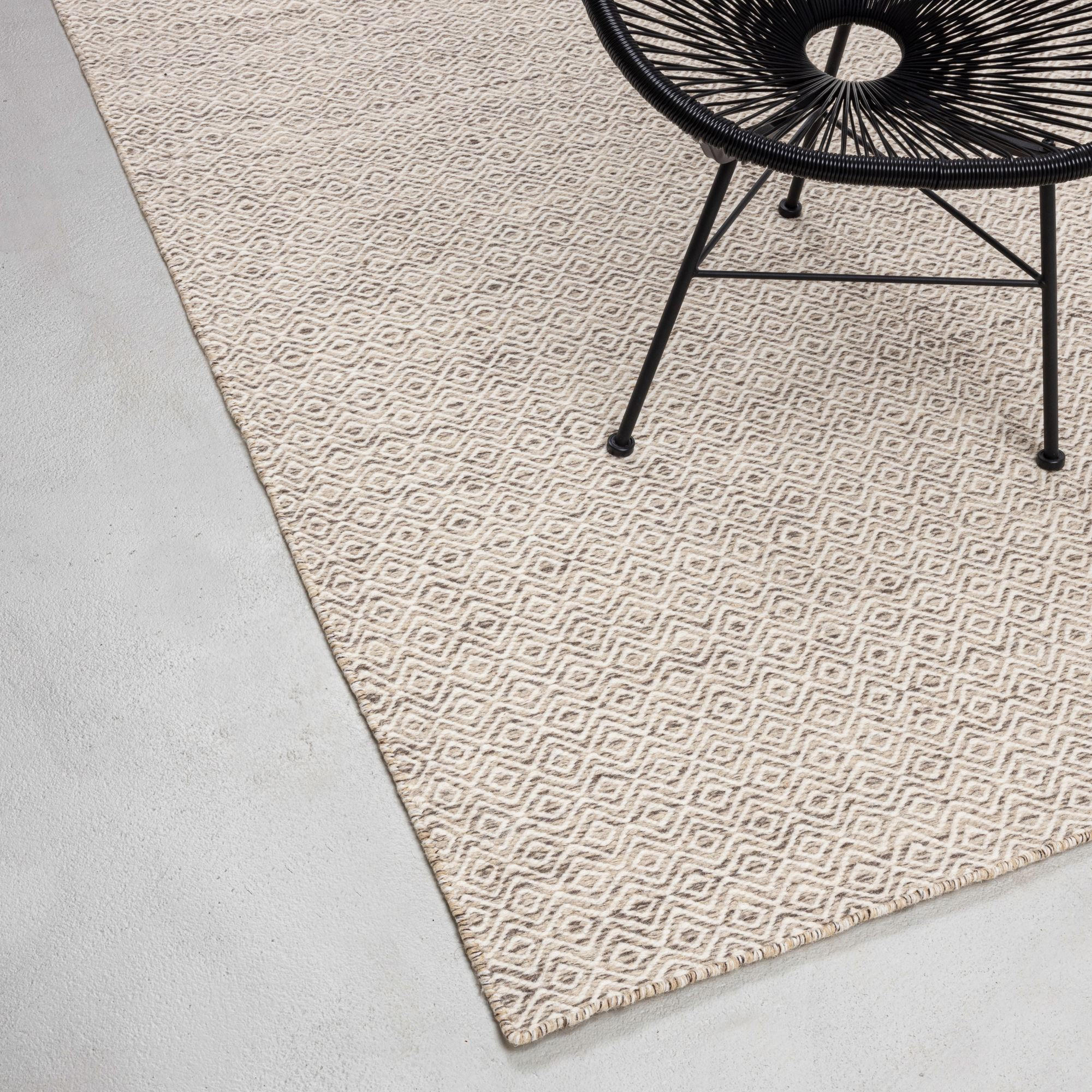 HANDWEBTEPPICH 2-Seitiger Skandi, modern 110x170 cm - Beige, Textil (110/170cm) - Rug and Roll