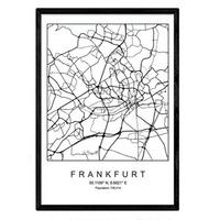 POSTER Frankfurt Minimalistische Stadtplanen A3 Rahmenlos - Klar, Papier (29.7/5/42cm) - Nacnic