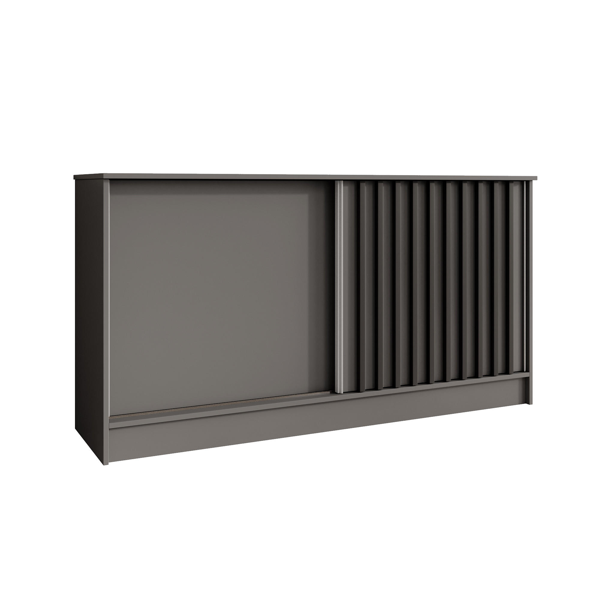 KOMMODE Horizon mit 2 Schiebetüren, Graphit, 160 cm - Graphitfarben, Holzwerkstoff (161/85/43.5cm) - Beautysofa