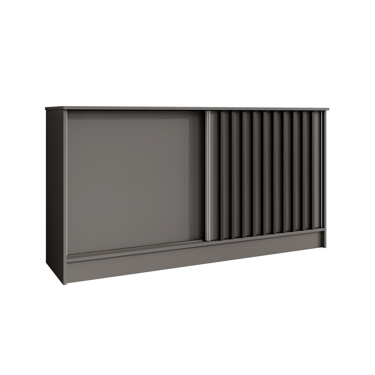 KOMMODE Horizon mit 2 Schiebetüren, Graphit, 160 cm - Graphitfarben, Holzwerkstoff (161/85/43.5cm) - Beautysofa