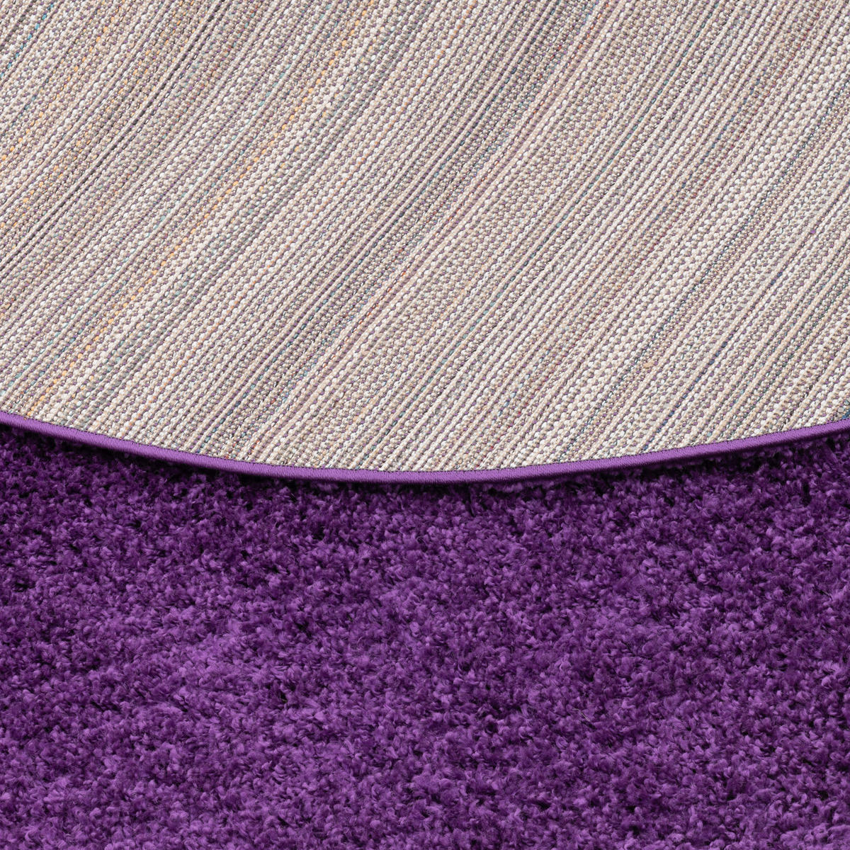 HOCHFLOR LANGFLOR SHAGGY TEPPICH FLUFFY RUND - Lila, Textil (200/200cm) - Pergamon
