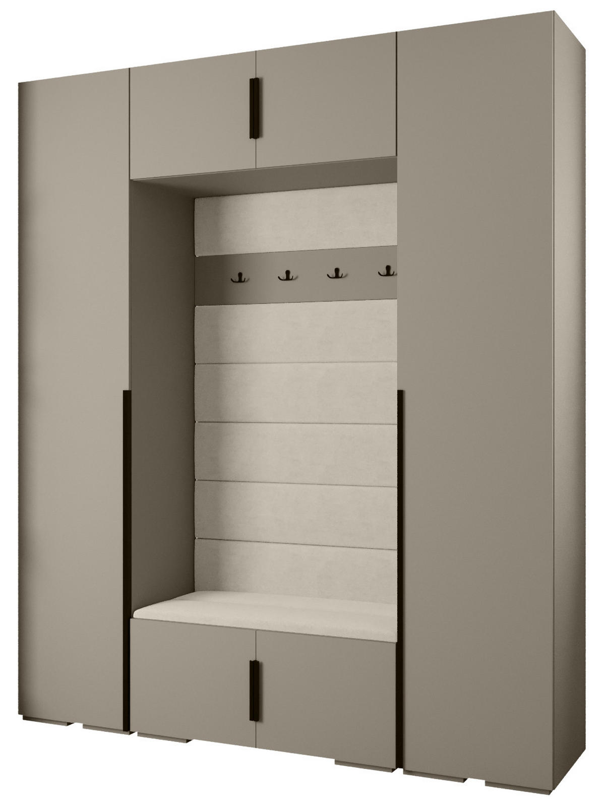 GARDEROBEN-SET 236,7/200/47 - Kaschmir/Beige, Holz/Metall (200/236.7/47cm) - Abiks Möbel