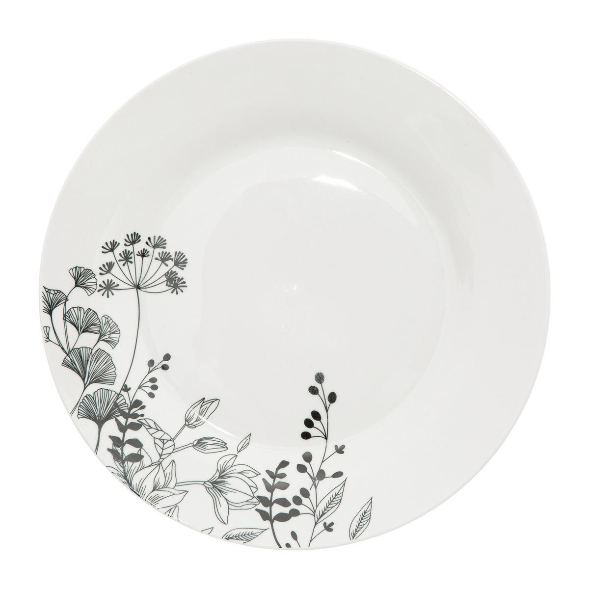 PORZELLANSERVICE für 6 Personen White Floral Weiß 26,5/2,9/26,5 cm - Weiß, Keramik (2.9cm) - Secret de Gourmet