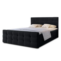 BOXBETT ARGENTARO 180x200 cm mit Bettkasten und Matratze - Schwarz - Schwarz, Holz/Holzwerkstoff (180/200cm) - AX Living