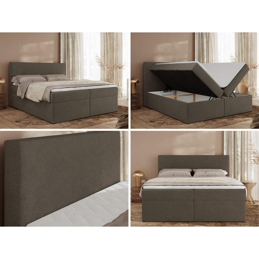 Thumbnail - MKS Boxbett, Braun, Textil, 2-Sitzer, H4, 7-Zonen, Rechteckig, 180x200 cm, Oeko-Tex®, Schlafzimmer, Betten, Boxspringbet...