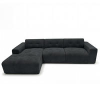 ECKSOFA L Form Corlu Schwarz 310/165/78 cm – stilvolle kleine Eckcouch Links - Schwarz, Kunststoff/Textil (310/165cm) - AX Living