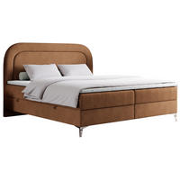 BOXBETT EIRA 140/200 Orange Struktur - H4 - Silberfarben/Orange, Holz/Textil (140/200cm) - MKS