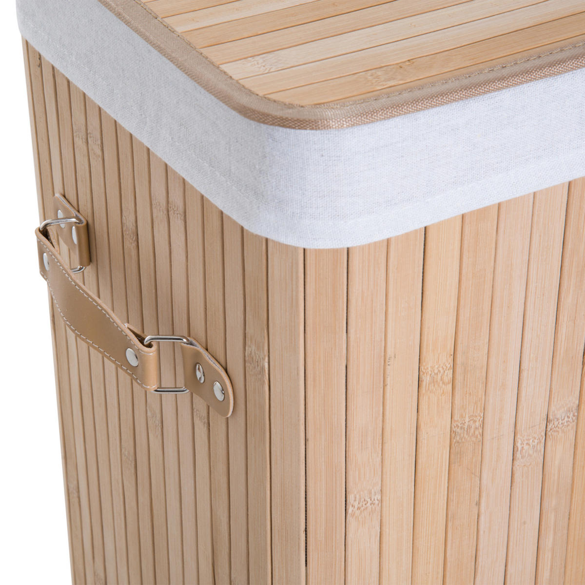 WÄSCHEKORB DE-18824 klappbar mit Deckel & abnehmbarem Beutel Beige - Beige, Holzwerkstoff (40/60/30cm) - ComfortXL