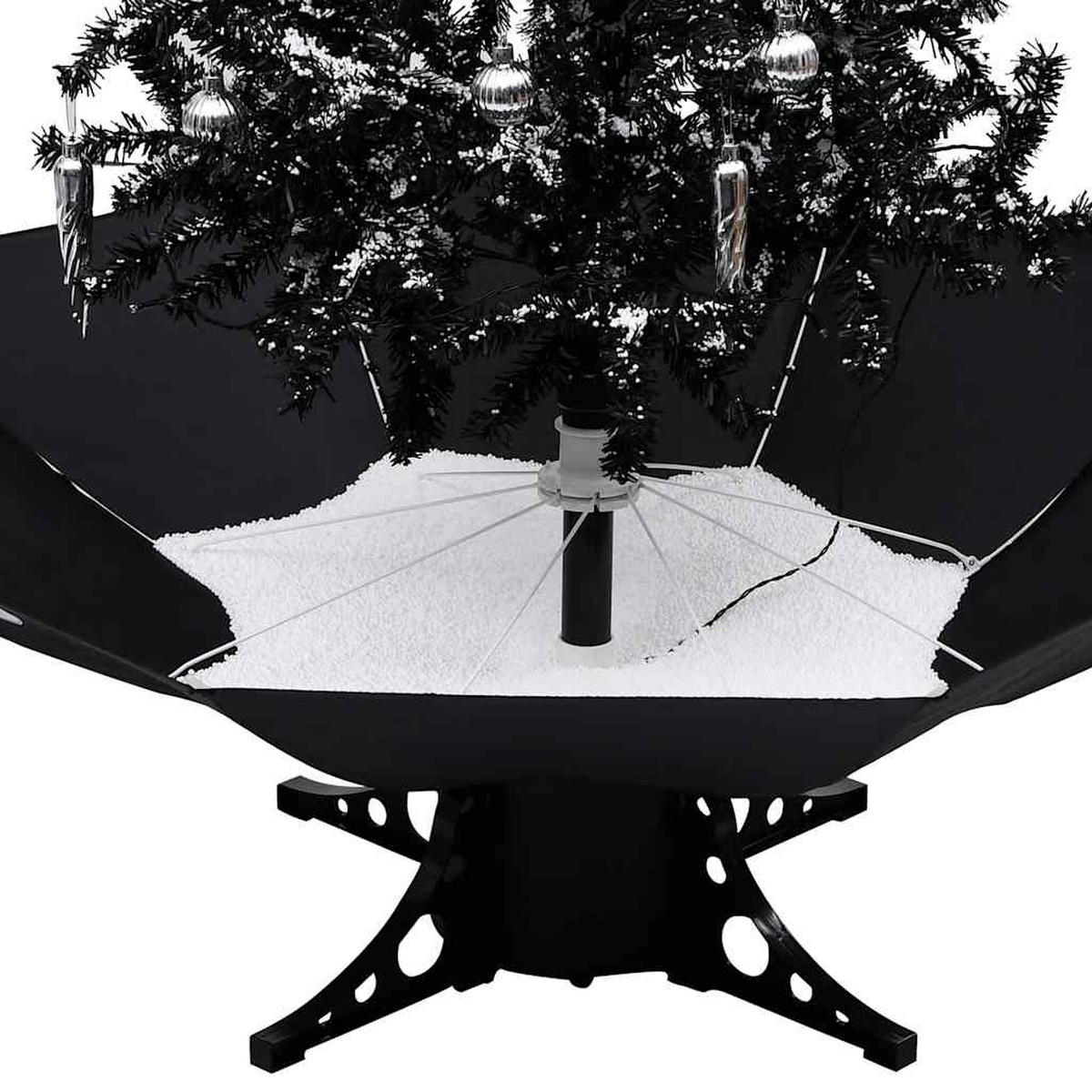 WEIHNACHTSBAUM Schneiender Mit Schirmfuss Schwarz 170 Cm Pvc - Schwarz, Kunststoff (170cm) - vidaXL