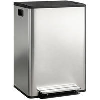 MÜLLEIMER DE-17654 2x30L Doppelkammer mit Soft-Close & Fußpedal Silber - Silberfarben, Metall (37.5/67/47.5cm) - ComfortXL