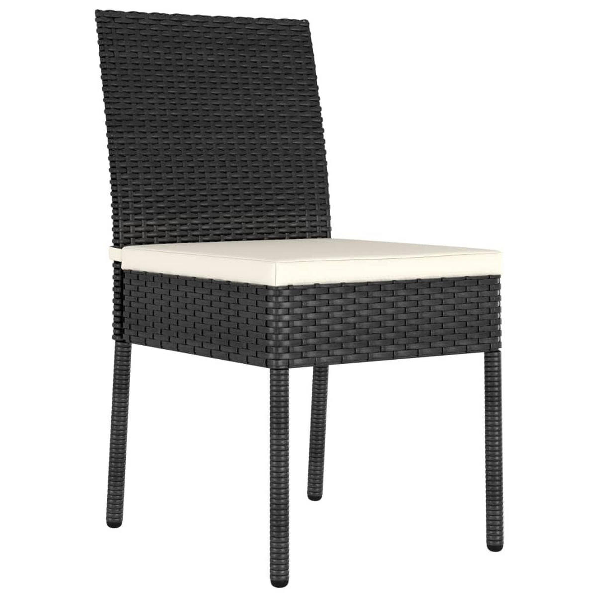 GARTEN-ESSSTÜHLE 2 Stk. Poly Rattan Schwarz - Schwarz, Kunststoff (44/88/44cm) - furnicato