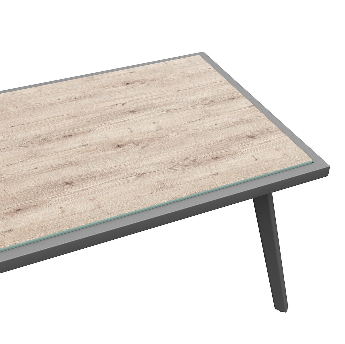 OUTDOOR-SOFASET 124x69x86cm grau aus Metall und mit Kissen - Grau, Holz/Metall - Modfu
