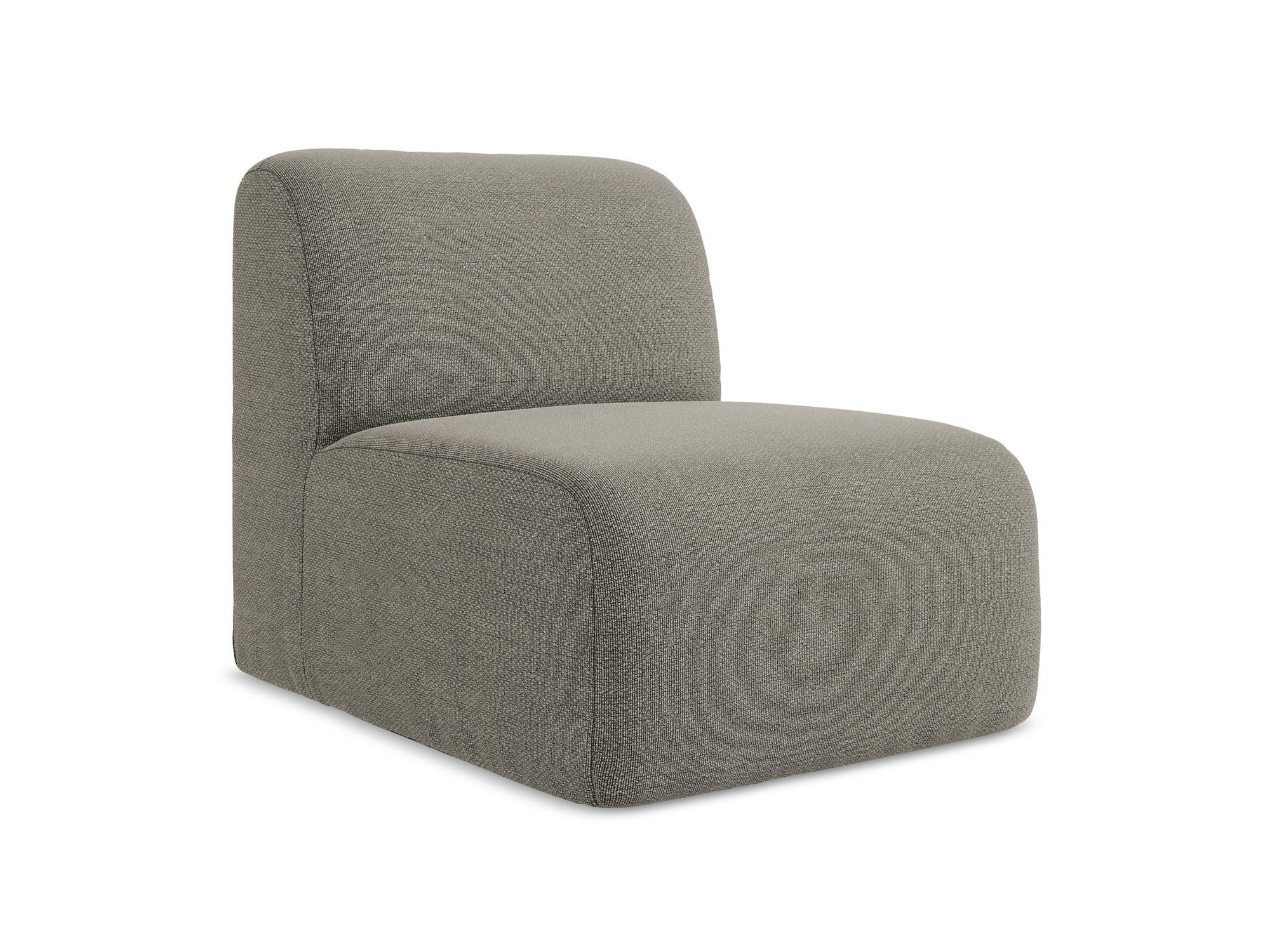 SOFAELEMENT Bouclé Stoff Grau - Schwarz/Grau, Holzwerkstoff/Kunststoff (70/75/94cm) - Makamii