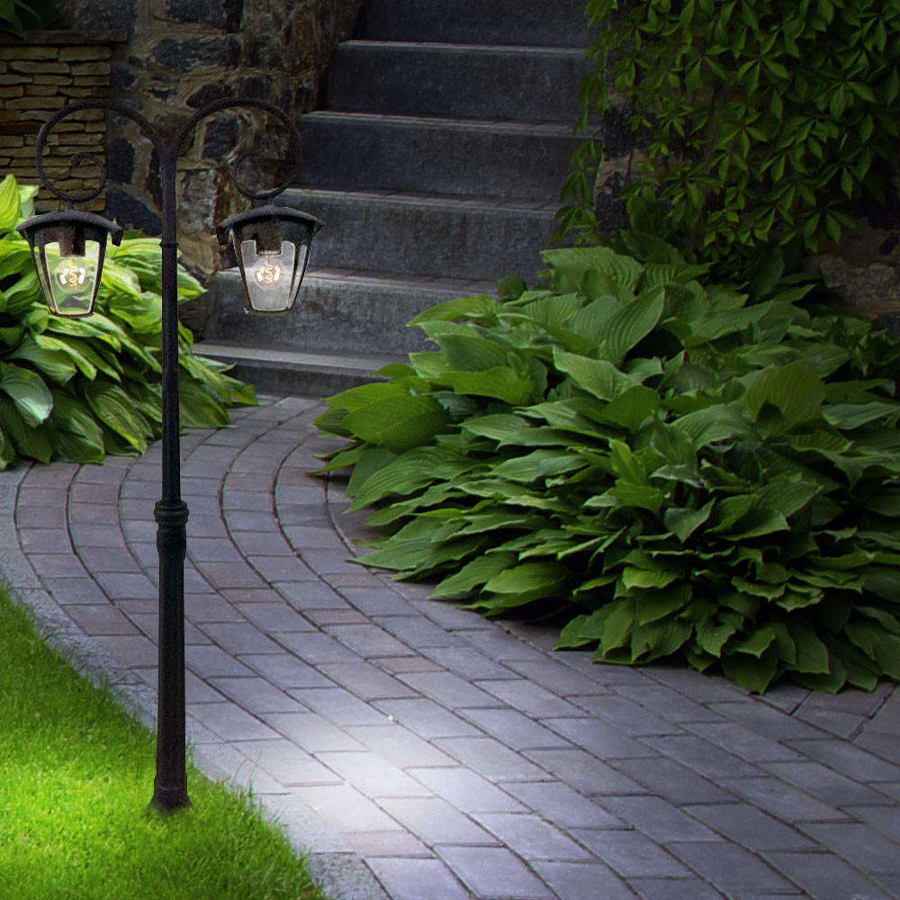 Thumbnail - Stehlampe, Schwarz, Glas, 48x141x48 cm, Lampen & Leuchten, Außenbeleuchtung, Außenleuchten