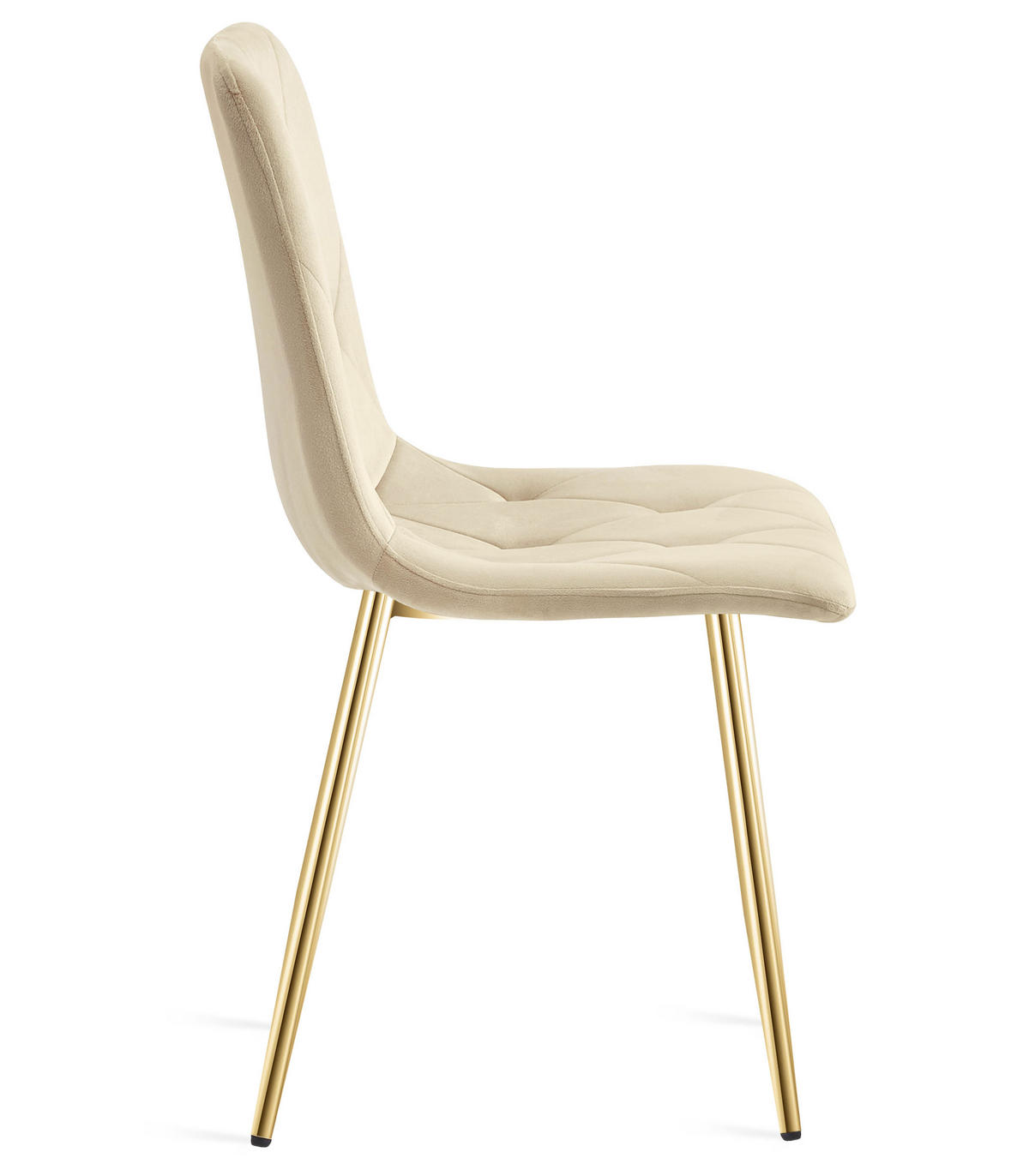 ESSZIMMERSTUHL 3-er Set TYRA hellbeige Sitzfläche, goldene Beine - Hellbraun/Goldfarben, Textil (44.5/87/54.5cm) - Valora