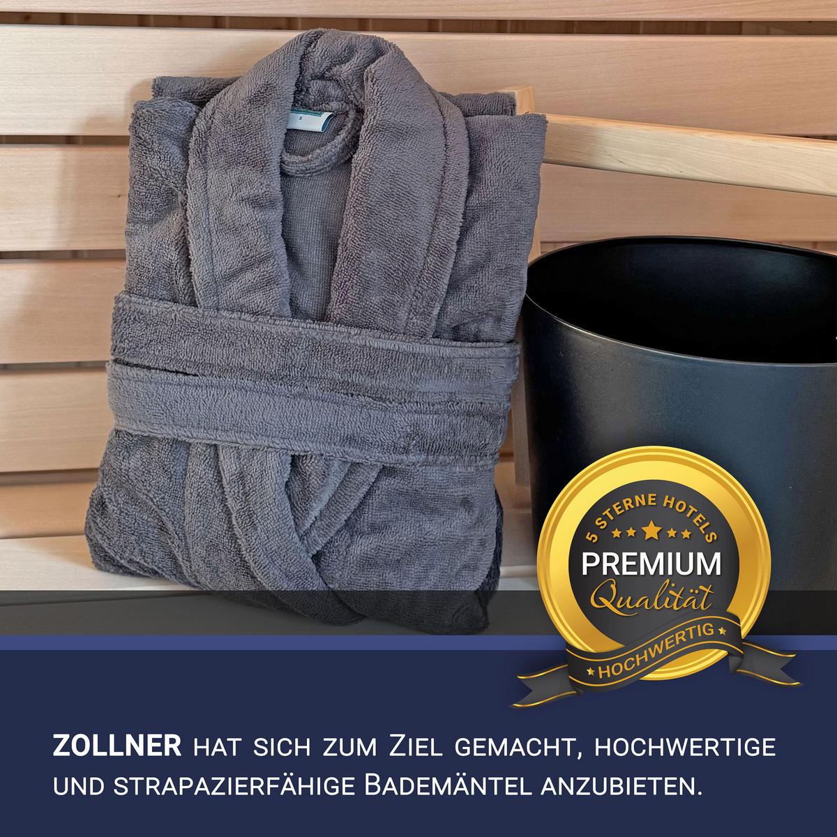 BADEMANTEL, XXL, 100% Polyester-Velours / 100% Baumwolle, Grau - Graphitfarben, Textil (XXLnull) - Zollner