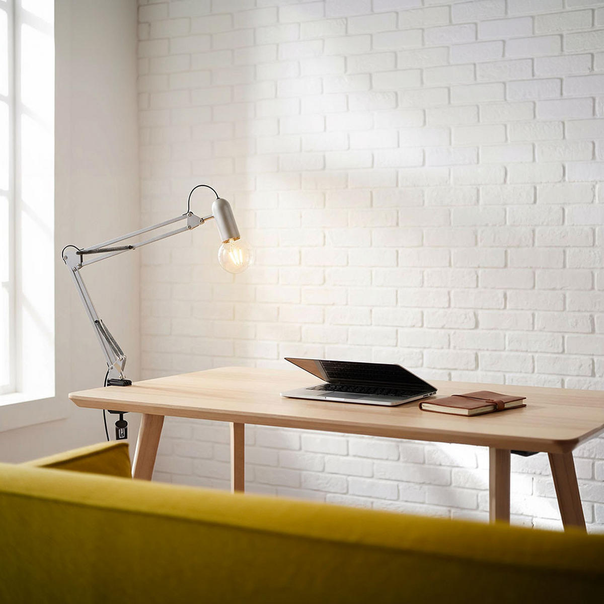 TISCHLEUCHTE Klemmleuchte Silber verstellbar - Silberfarben, Metall (82/71/76cm)