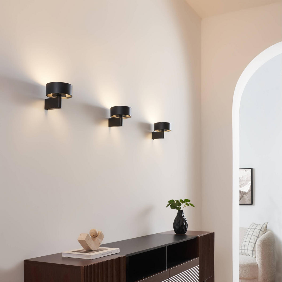 WANDLEUCHTE Prins, Schwarz, 17cm - Schwarz, Metall (15/13/17cm) - KOSILUM