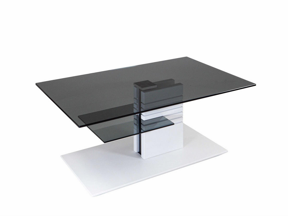 COUCHTISCH höhenverstellbar Cloe 100x47x60 Parsolglas Weiß/Grau - Weiß/Grau, Glas (100/60/60cm) - 58aufmkessel