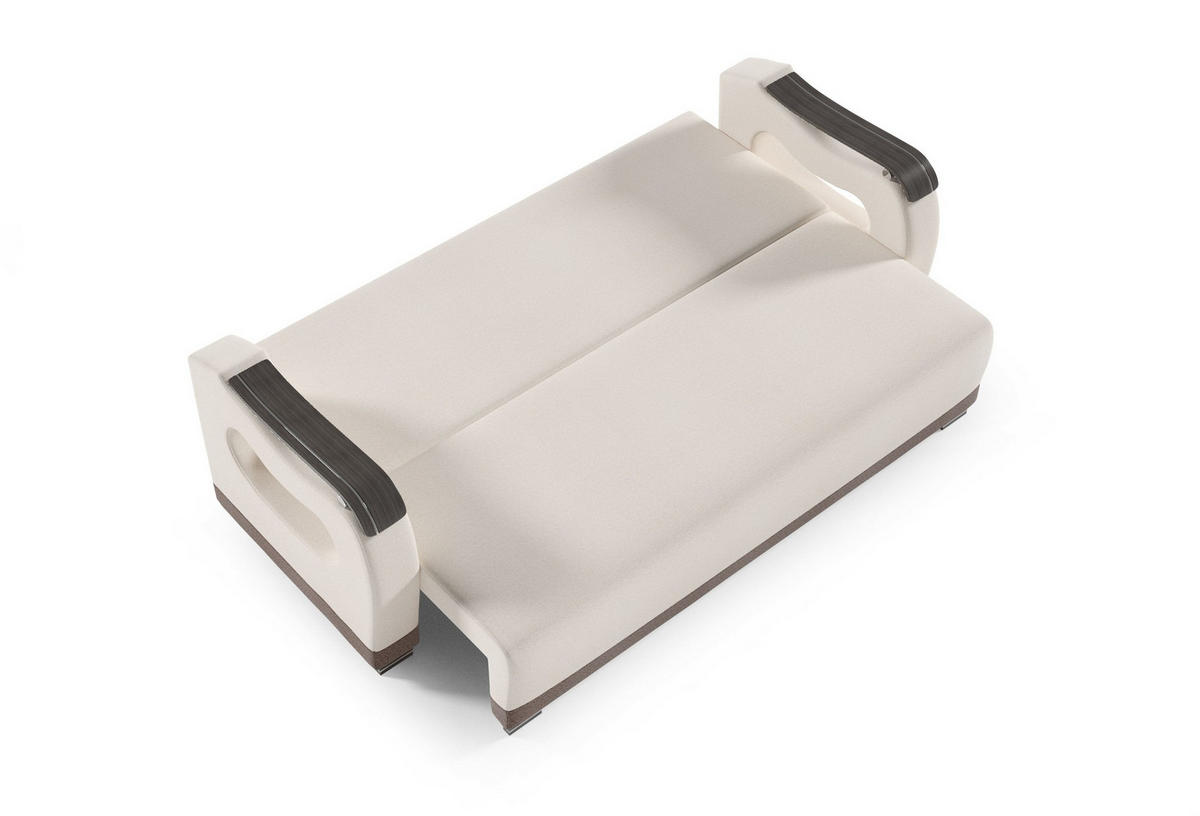 SCHLAFSOFA - Bettsofa Muscari II - Creme + Braun (Element 17 + Element 5) - Creme, Holz (227/90/92cm) - Möblo