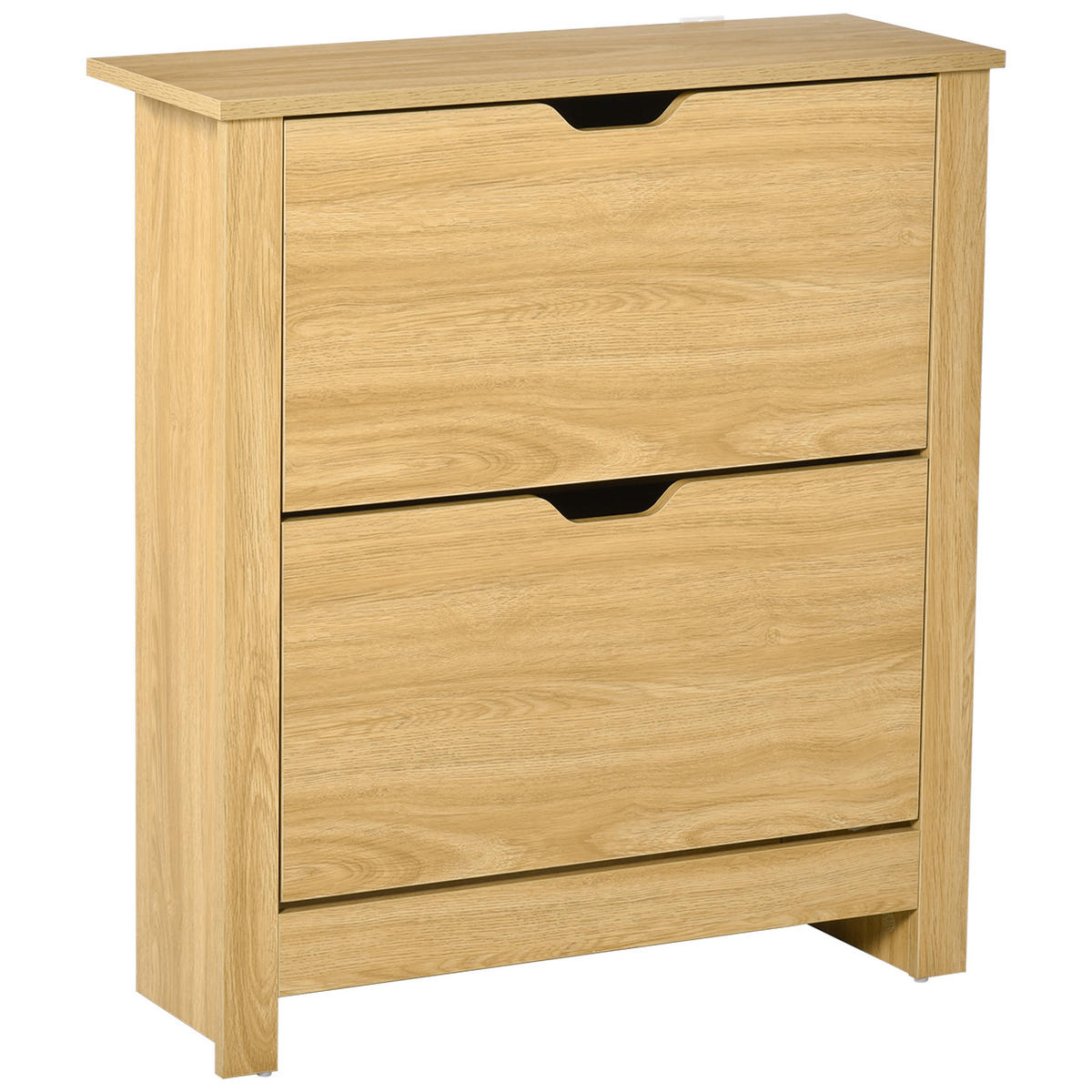 SCHUHSCHRANK DE-15013 2 Klapptüren mit Doppelfächern Natur - Naturfarben, Holzwerkstoff (72/80/26cm) - ComfortXL