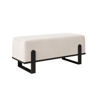 POLSTERBANK MARA 100 cm Schwarz / Creme ,Metallgestell - Creme, Metall (100/47/35cm) - Idohome