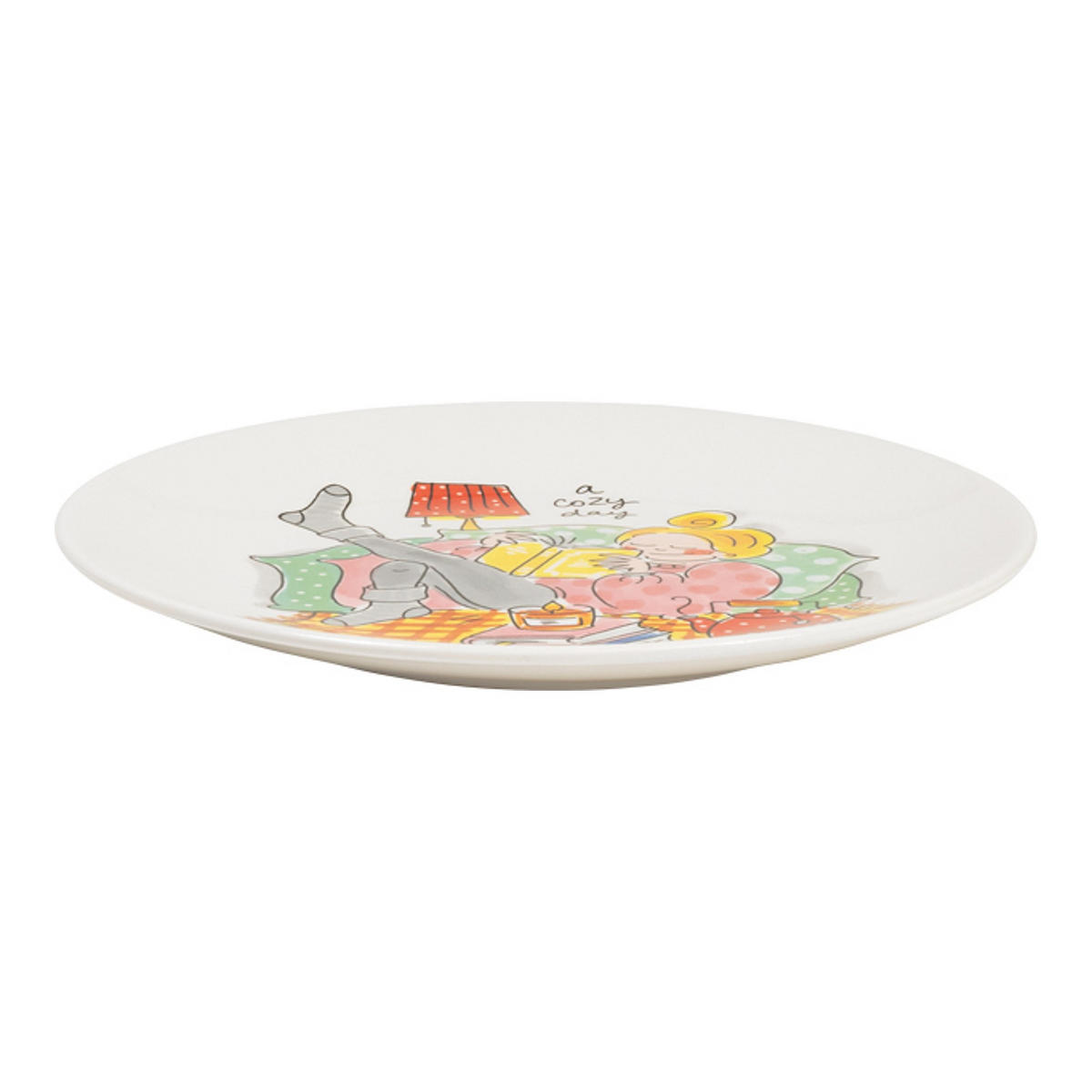 FRÜHSTÜCKSTELLER Gemütliche Tage - Ein gemütlicher Tag in Bunt - 22cm - Multicolor, Keramik (21.8/21.8/2.5cm) - Blond Amsterdam