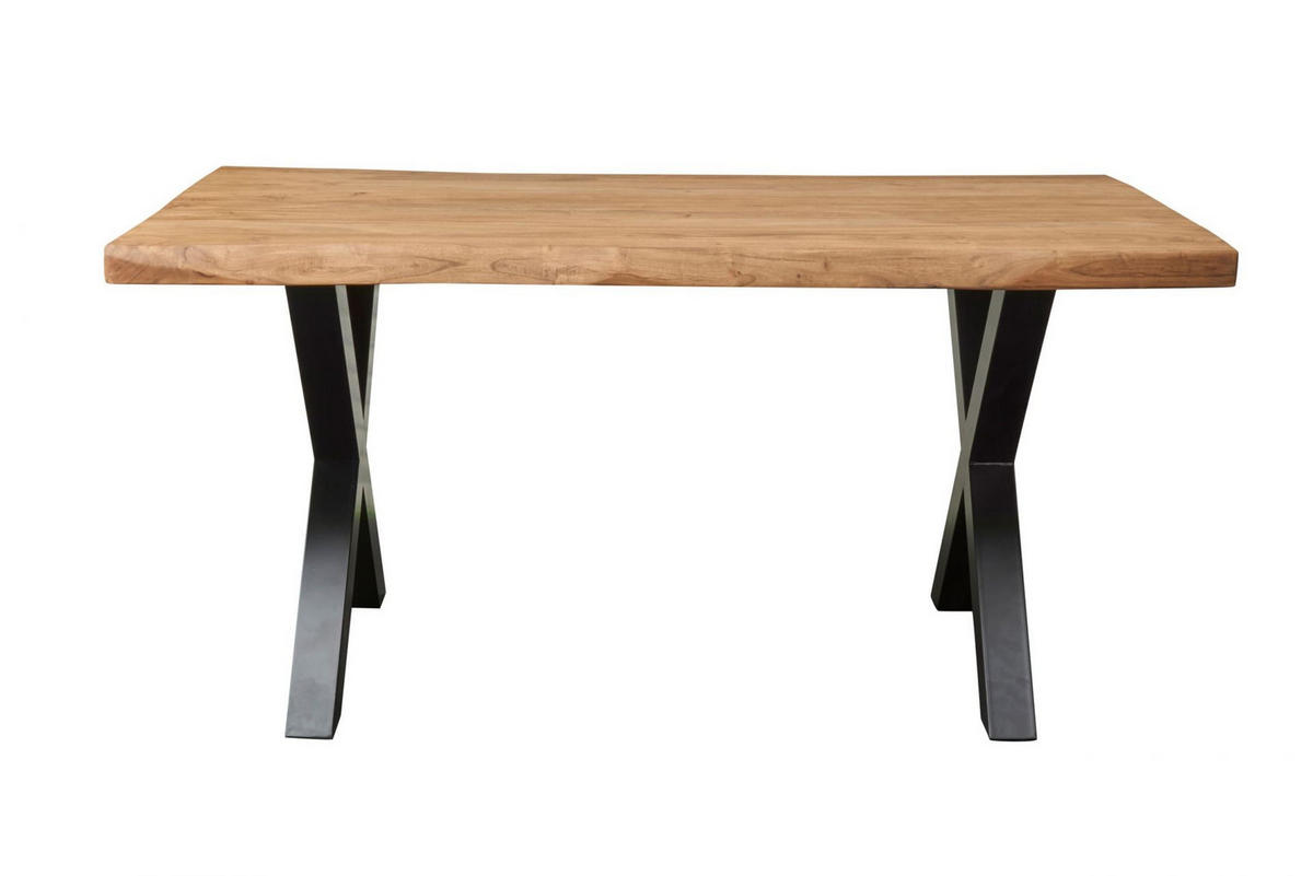 ESSTISCH 180x90 cm, Akazienholz, Naturell-Schwarz - Naturfarben, Holz (180/90/76cm) - dasmöbelwerk