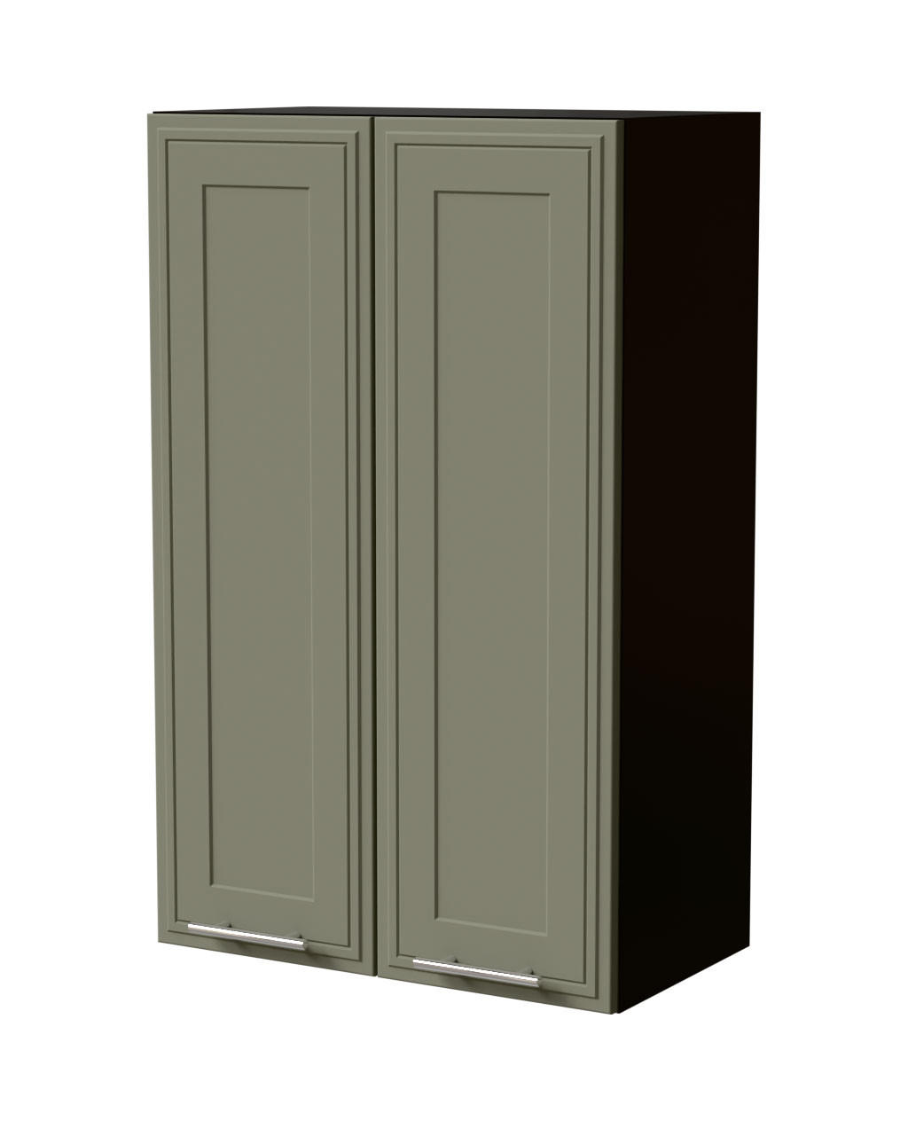HÄNGESCHRANK Salo W4/60 Schwarz / Reed Green Matt 60 / 32,5 / 96cm - Schwarz/Grün, Holz/Holzwerkstoff (60/96/32.5cm) - Feldmann-Wohnen