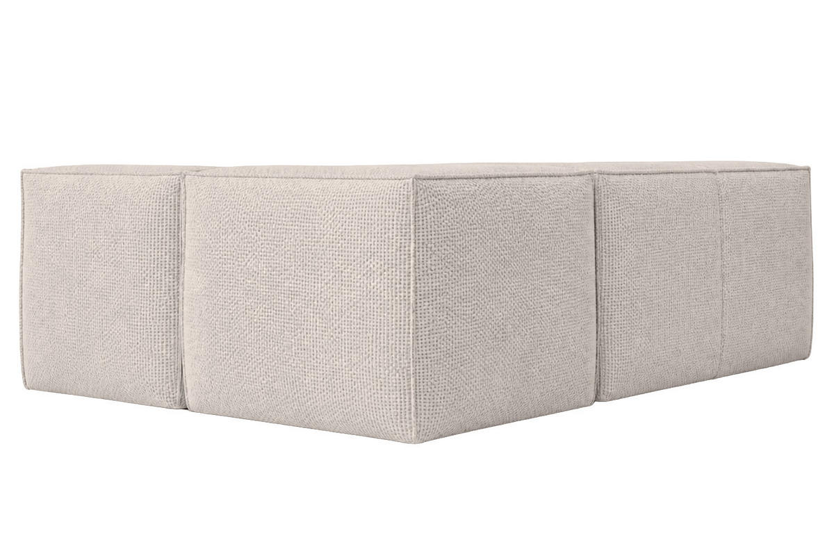 ROHOVÁ SEDAČKA modulární ve tvaru L, plyšová tkanina Pop, Béžová, Levá strana, LAZY L Mini - béžová, dřevo (253/173cm) - Kaiser Möbel