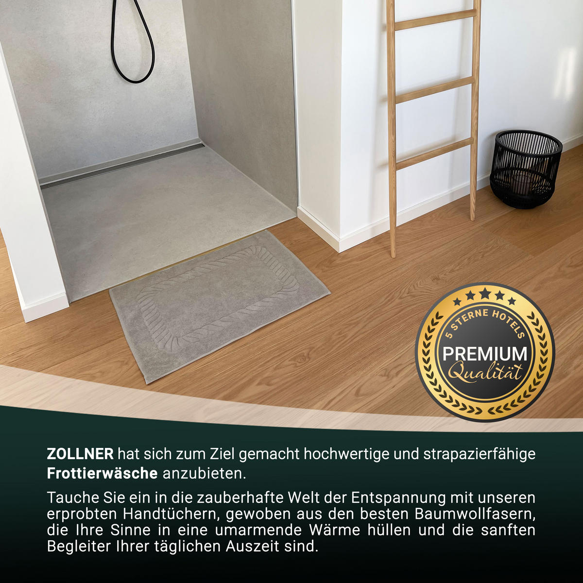 BADEMATTE, 2er-Set, 50x70 cm, 100% Baumwolle, Braun - Fango, Textil (50/70cm) - Zollner