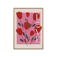 POSTER mit Rahmen Affordable Art Prints x Anne-Marie Volfova - Tulips - Eichefarben/Rot, Holz/Papier (30/40cm) - Poster&Frame