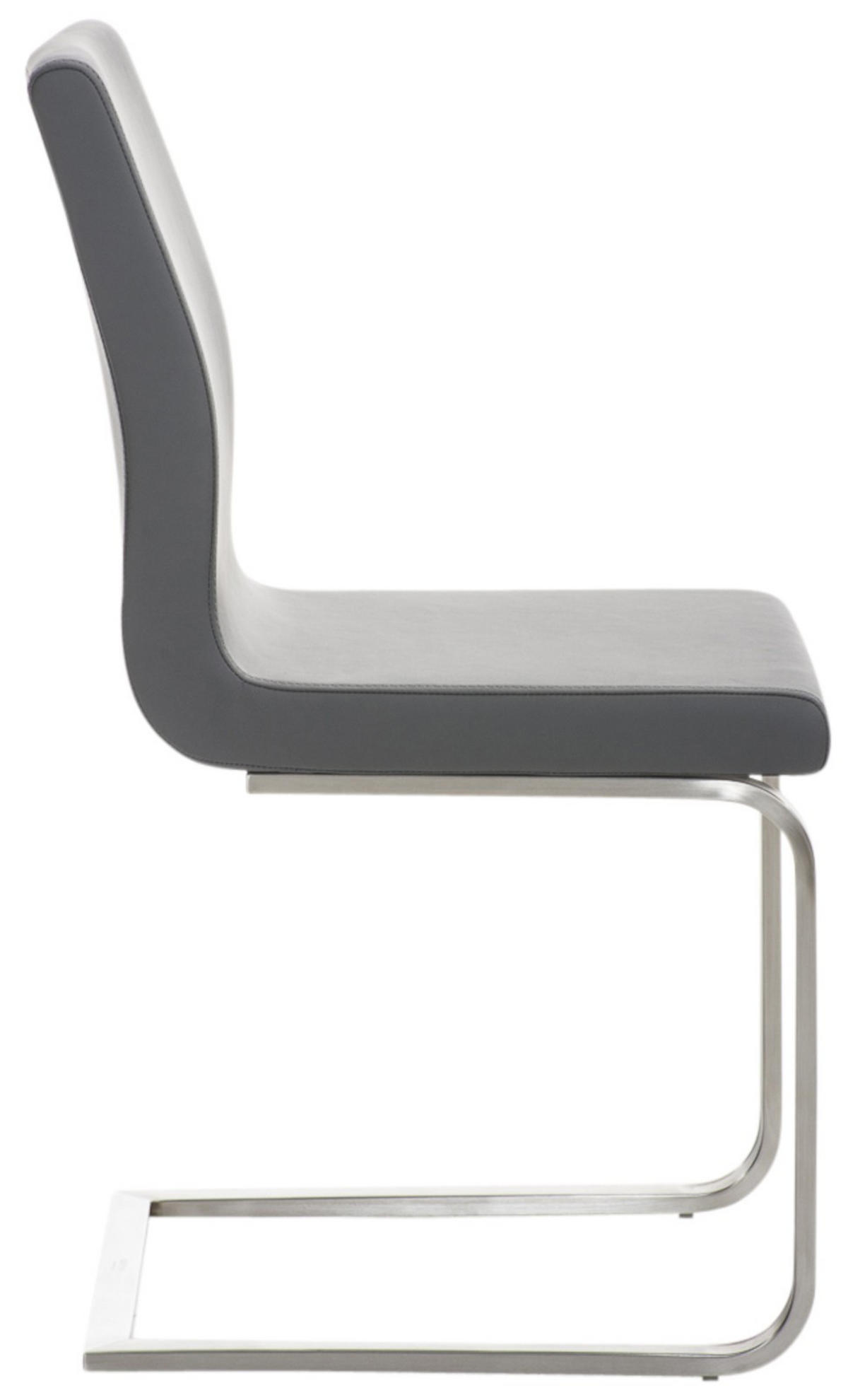 ESSZIMMERSTÜHLE Belfort 2er Set 90x40x50 cm grau - Grau, Leder (40/90/50cm) - furnicato
