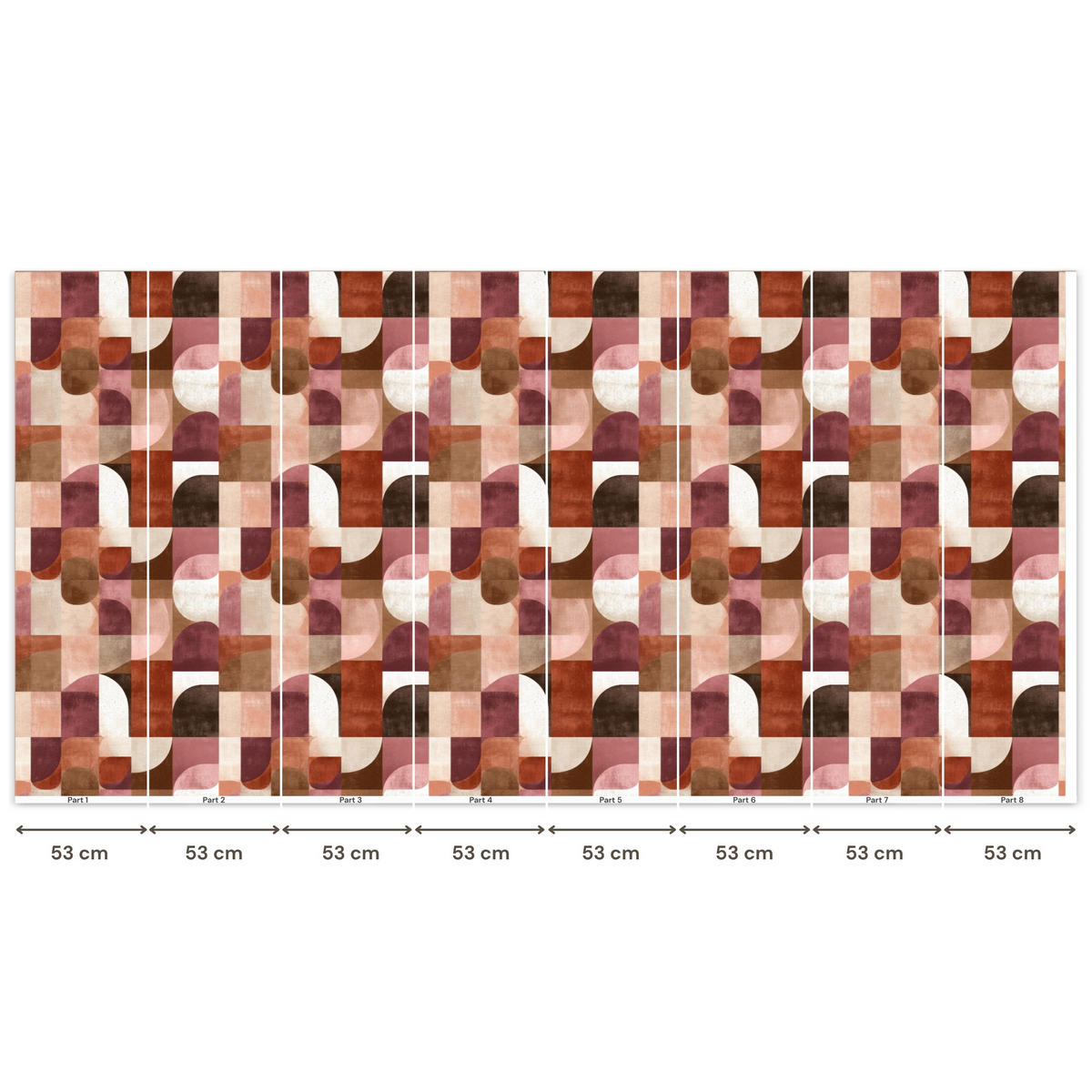 TAPETE - Geometrie - Modern - Retro - 400x200 cm - Multicolor, Papier (400/200cm) - OnlyWow